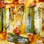 Lauch-Cannelloni mit einer mediterranen Gemüsefüllung